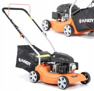 Praktická benzínová kosačka na trávu s košom, objem 80 cm³. košík 40 l 41 cm
